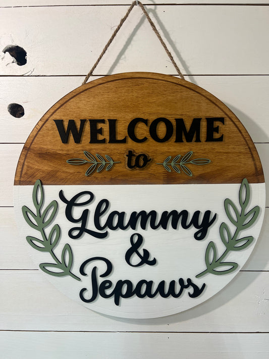 Wooden Welcome Doorhanger | Laser Engraved | Great Gift