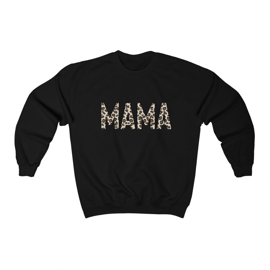 Leopard Print Mama Crewneck Sweatshirt