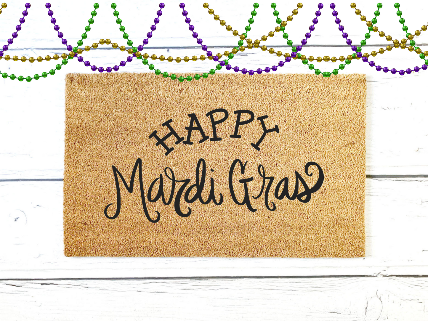 Happy Mardi Gras Doormat