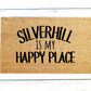 My Town is my Happy Place Doormat | Custom Doormat | Closing Gift | Welcome Doormat | Front Door Mat | Home Decor | Wedding l Personalized