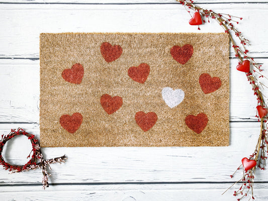 Valentine's Doormat | Hearts Doormat | Custom Doormat | Closing Gift | Welcome Doormat | Front Door Mat | Home Decor