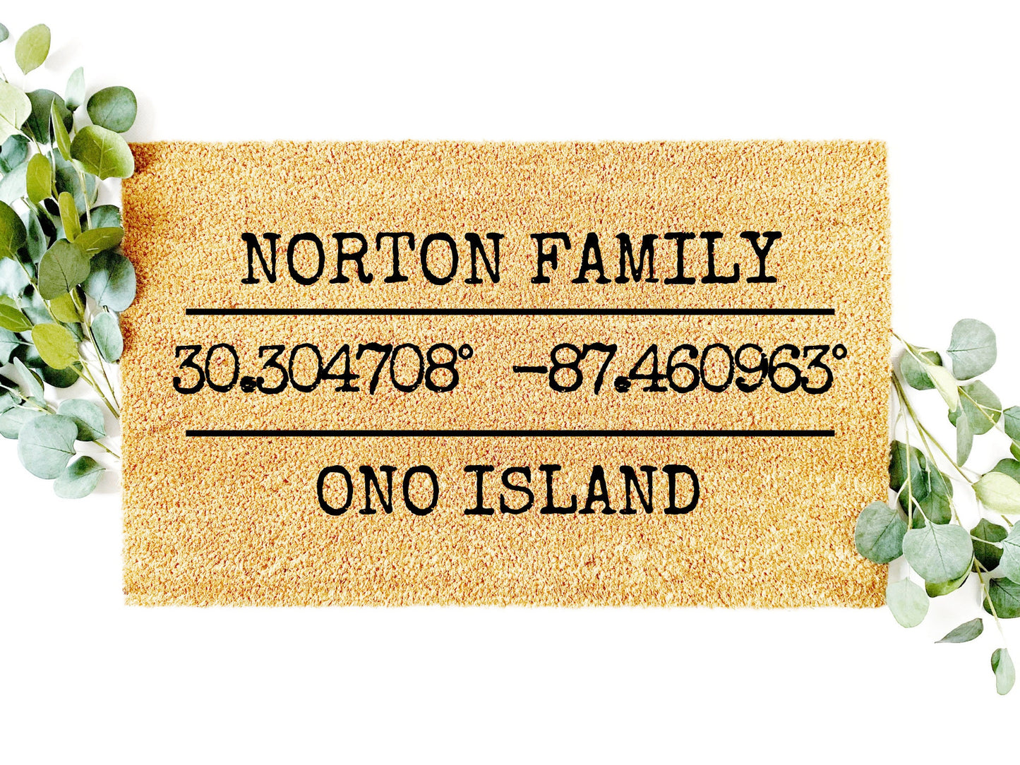 Personalized Coordinates Doormat | Wedding Gift | Custom Doormat | Closing Gift | Welcome Doormat | Front Door Mat | Home Decor