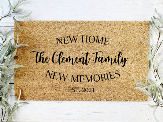 New Home Doormat | Custom Doormat | Personalized Doormat | Closing Gift | Welcome Doormat | Front Door Mat | Home Decor | Wedding Gift