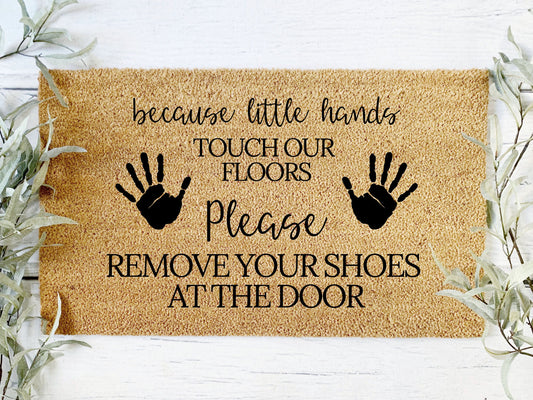 Little Hands Doormat | Housewarming Gift | Custom Doormat | Closing Gift | Welcome Doormat | Front Door Mat | Home Decor