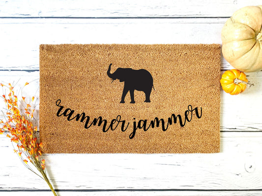 Alabama Rammer Jammer Football Doormat | Custom Doormat | Closing Gift | Welcome Doormat | Front Door Mat | Home Decor | SEC Football