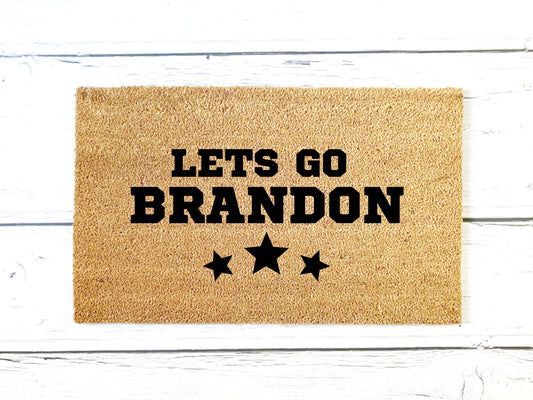 Let's Go Brandon Doormat | Custom Doormat | Welcome Doormat | Front Door Mat | Home Decor | Funny | Patriotic
