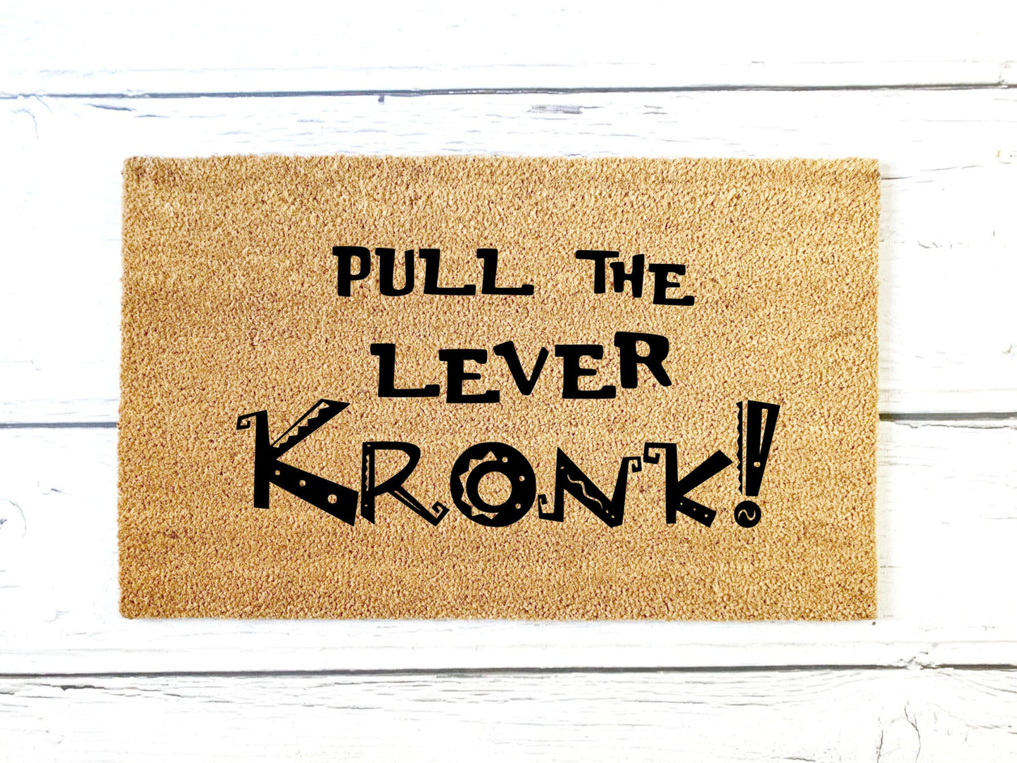 Pull the Lever Kronk Doormat | Housewarming Gift | Wedding Gift | Custom Doormat | Closing Gift | Welcome Doormat | Disney Doormat | Home